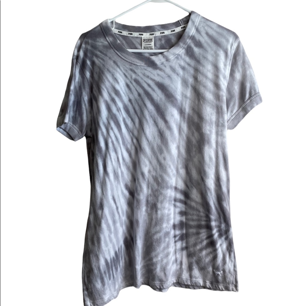 VS PINK Grey Tie Dye Tee Shirt Size Large